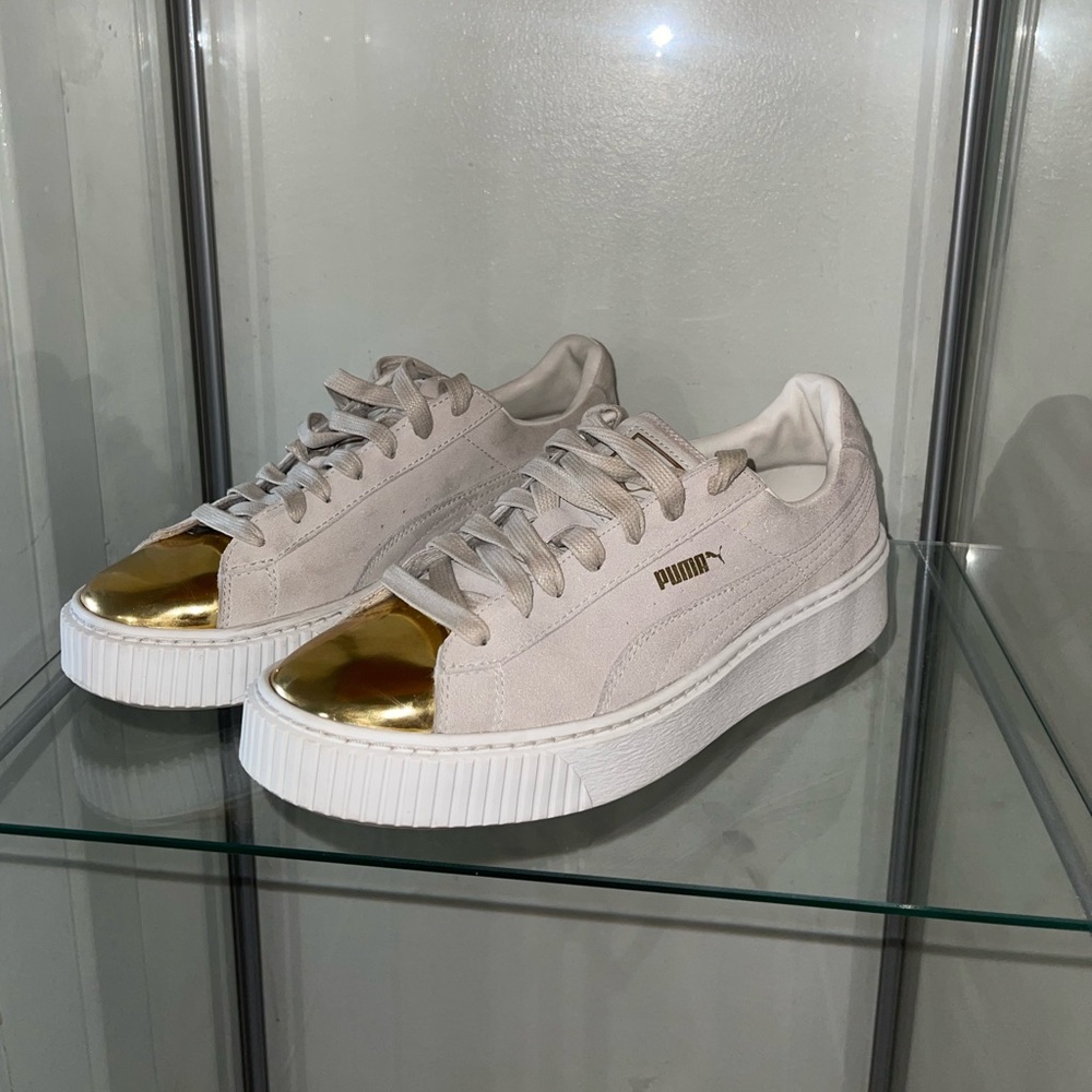 Puma Suede Platform Core Gold Toe